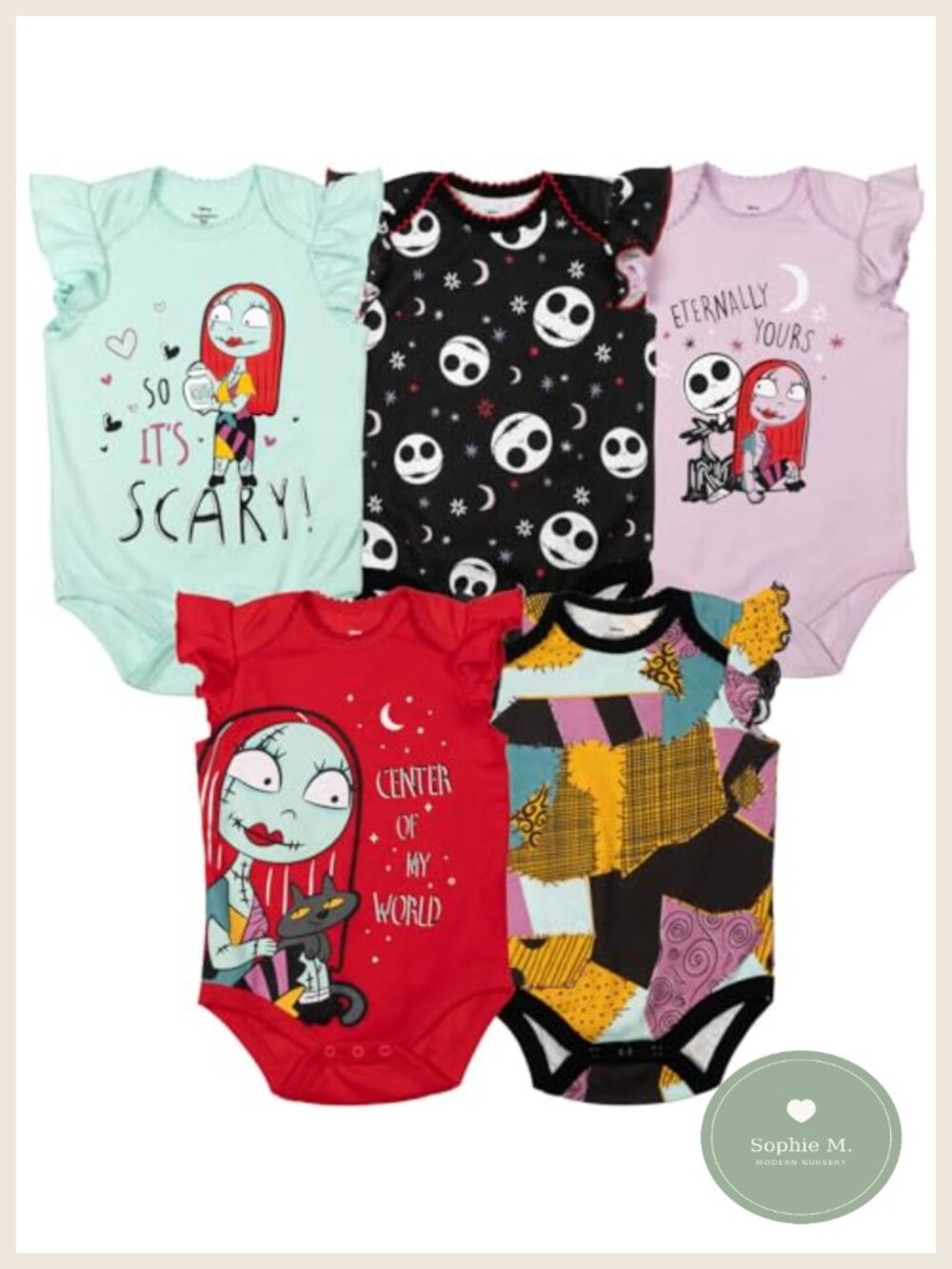 Disney Nightmare Before Christmas Baby 5-Pack Bodysuits Set